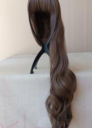 Новый темный парик, длинный, с чёлкой, термостойкий парик