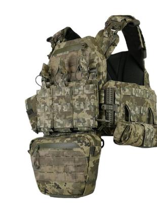 Плитоноска cen.2 cordura1000d nir піксель+ 4 підсумків та балістичні пакети 1 класу9 фото