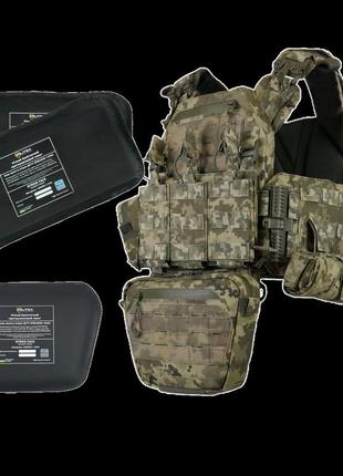 Плитоноска cen.2 cordura1000d nir піксель+ 4 підсумків та балістичні пакети 1 класу