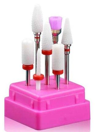 Набір керамічних насадок для фрезера №1 (7 насадок) (фреза кукурудза, фріза ялинка, фреза голка, циліндр)