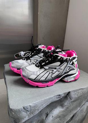 Balenciaga  runner trainer black / pink / silver premium кроссовки спортивные женские