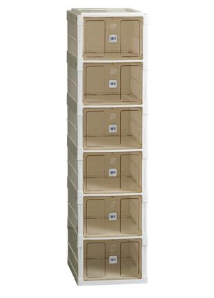 Шафа для взуття портативна пластикова 33 х 26 х 100 см на 6 полиць біла dm-11