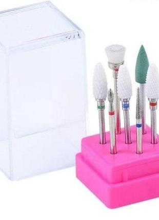 Набір керамічних насадок для фрезера №3 (7 насадок) (фреза кукурудза, алмазна фреза, полірувальник)