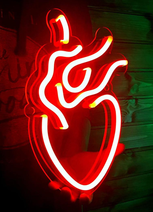 Неонова led вивіска neonsigndecor "серце за каноном" 30х20см + диммер для регулювання яскравості