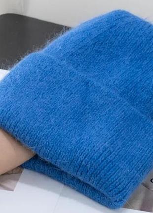 Шапка осень / зима мохер теплая ангора