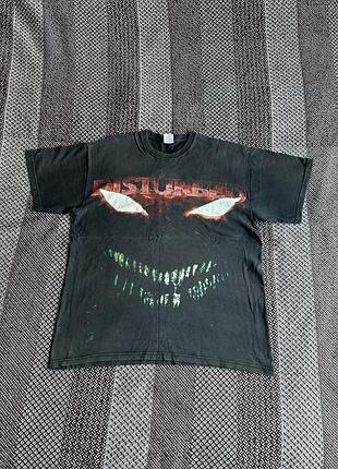 Disturbed x fotl vintage distressed merch rock style футболка унісекс оригінал б у