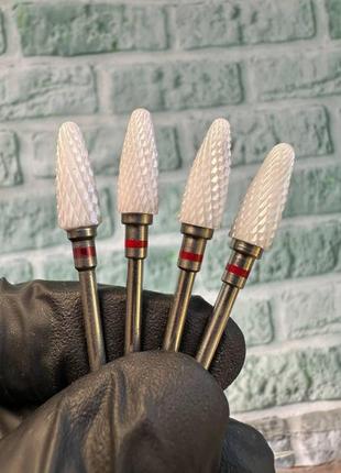 Керамічна фреза для зняття гель-лаку- кукурудза червона5 фото