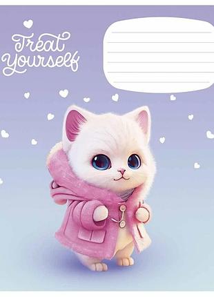 Зошит учнівський «cute little animals» 012-3333c-2 в косу лінію 12 nia-mart