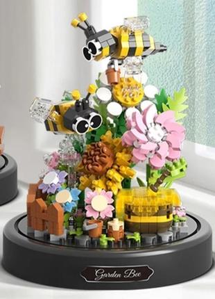 Конструктор цветы и пчелки под колбой, лего, brick, игрушка пластик3 фото