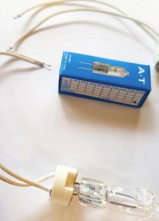Лампа галогенная tsleen a&t g5.3 100 вт 220v 2800к теплый свет тип jc колба 1500lm