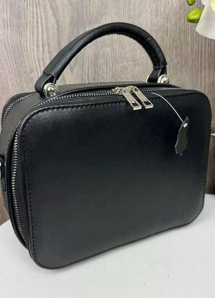 Женская кожаная сумка стиль zara, каркасная сумка зара черная натуральная кожа женкая сумка натура кожа 15422 фото