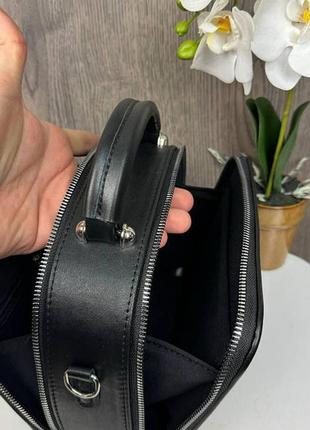 Женская кожаная сумка стиль zara, каркасная сумка зара черная натуральная кожа женкая сумка натура кожа 15428 фото
