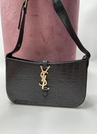 Yves saint laurent трендова сумочка з екошкіри чорна