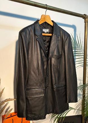 Кожаный пиджак balmain loose натуральная кожа