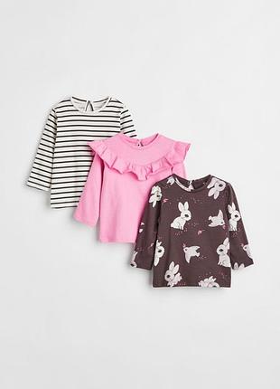 H&m лонгсліви для дівчаток бавовняні