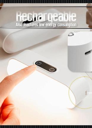 Usb перезаряджуваний 1200 ма·год світлодіодний 5 вт магнітний приліжковий світильник від 3 годин автономної роботи