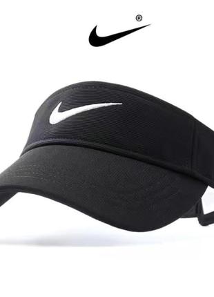 Козырек теннисный (кепка) nike белый и черный. козик теннисный nike