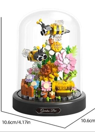 Конструктор цветы и пчелки под колбой, лего, brick, игрушка пластик4 фото