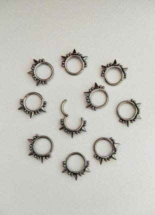 Сережка титанова для пірсингу носа губ брів вух септум смайл