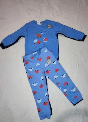 Спортивний костюм фліс осінь весна 2-3 роки 92-98 см теплий байка машинки свитшот світшот