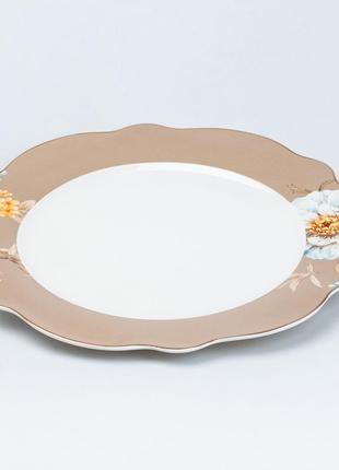 Столовий сервіз тарілок 24 штуки керамічних на 6 персон білий з квітами2 фото