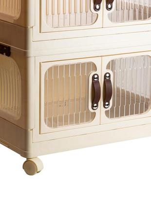 Складаний комод пластиковий на 3 полиці для зберігання речей на коліщатках портативний...