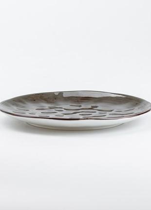 Тарелка плоская круглая керамическая 22 см обеденная2 фото