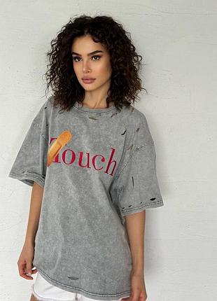 Футболка сіра варенка оверсайз
