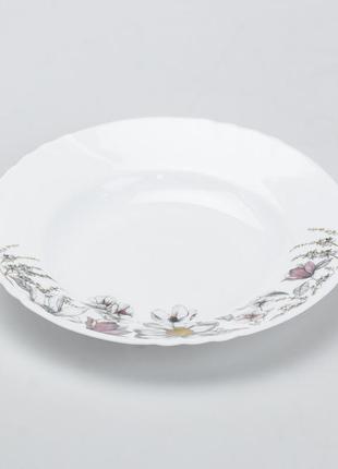Столовий сервіз тарілок 24 штуки керамічних на 6 персон білий з розписом квіти4 фото
