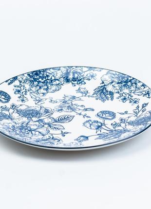 Столовый сервиз тарелок 24 штуки керамических на 6 персон синий6 фото
