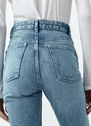 Шикарні прямі рівні голубі джинси висока посадка zara straight10 фото
