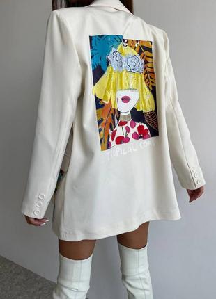 Новинка 🤍🤍
эксклюзивный жакет оверсайз с трендовым принтом туречечника 🇹🇷7 фото