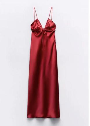 Продам шелковое красное платье