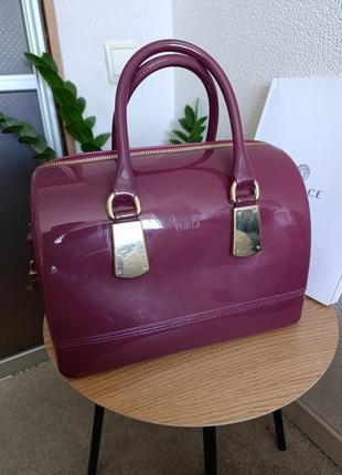 Итальянская сумка furla candy bag fuchsia оригинал6 фото