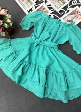 Стильна легка сукня для дівчаток і матусь6 фото