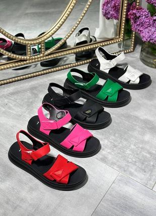 Женские черные босоножки сандалии на липучке9 фото