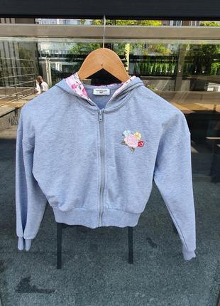 Кофта с цветочной вышивкой, monnalisa, р.10 лет, шикарная, как новая