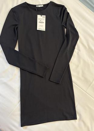 Новое черное классическое базовое платье zara, платья h&m