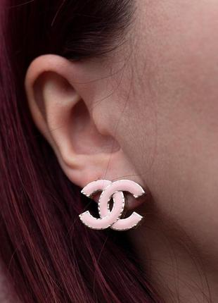 Сережки гвоздики з логотипом/посріблення та позолота 24к