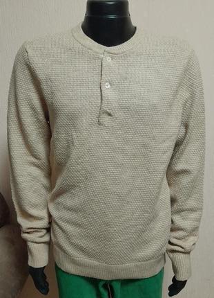 Стильный свитер - поло бежевого цвета из шерстяной смеси с хлопком abercrombie & fitch2 фото