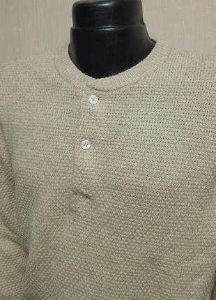 Стильний светр — поло бежевого кольору з вовняної суміші з бавовною abercrombie&amp;fitch4 фото