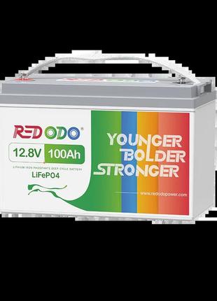 Акумулятор lifepo4 1.28 kwh redodo 100ah 12.8v deep cycle з bms