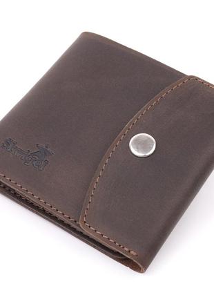 Вінтажне шкіряне портмоне shvigel 16613 коричневий1 фото