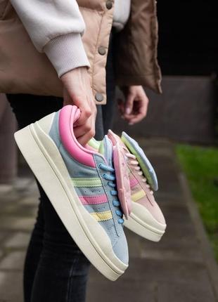 Кроссовки adidas campus x bad bunny moon pink2 фото