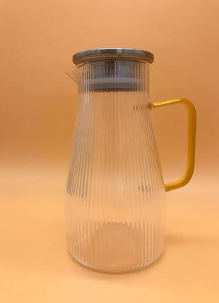 Глечик скляний з кришкою 1.5 л