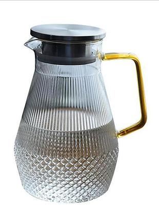 Глечик скляний з кришкою 1.6 л