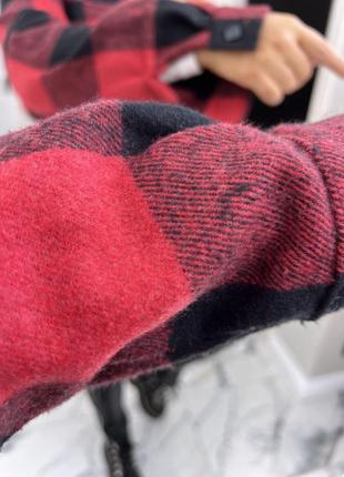 Теплая женская рубашка оверсайз в батальных размерах size +