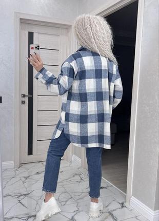 Теплая женская рубашка оверсайз в батальных размерах size +