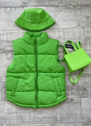 Крута яскрава безрукавка жилетка 🍀🦖🐢🍃 green