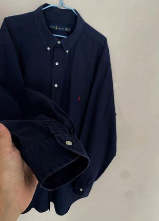 Ralph lauren мужская классическая темно-синяя рубашка, большой размер